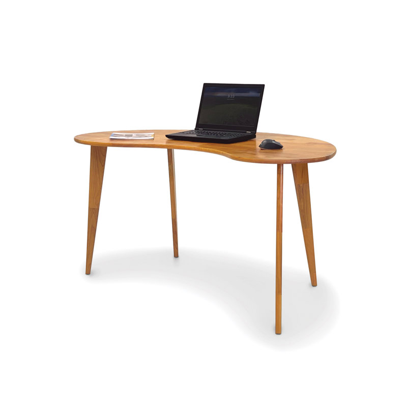Sage Kidney Desk With Wood Legs