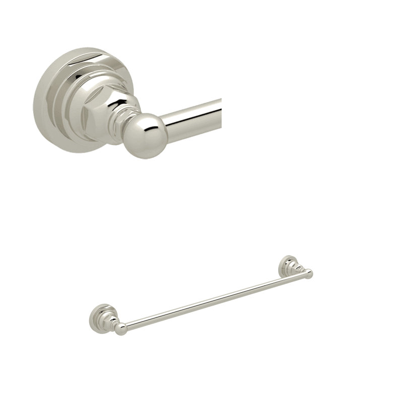Country Bath 24" Towel Bar, Polished Nickel, 2.5" H x 20.5" L x 2.75" D