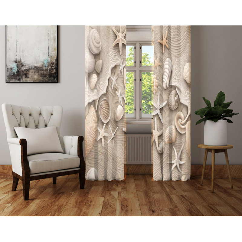 Paire de rideaux semi-transparents en polyester Arendine, L 20 po x L 82 po