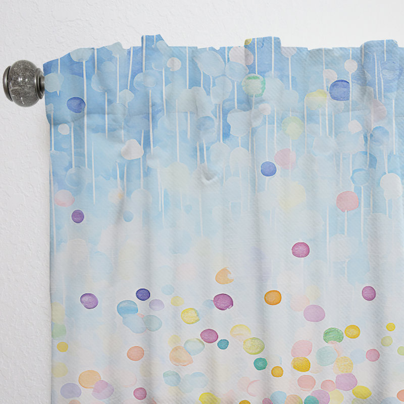 Rideau en velours moderne Dunnigan Rainbow Dot - obscurcissant - 1 panneau, L 52 po x L 120 po