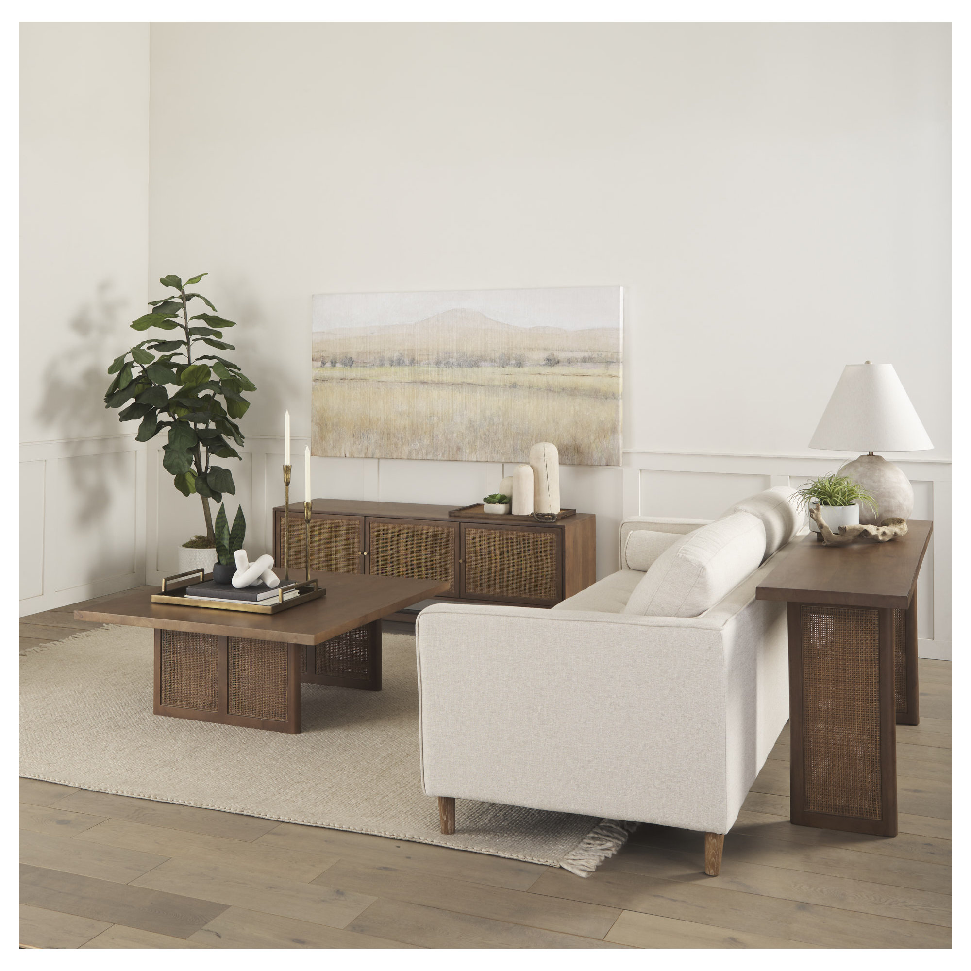 Cinna Solid Wood Single Coffee Table, Medium Brown