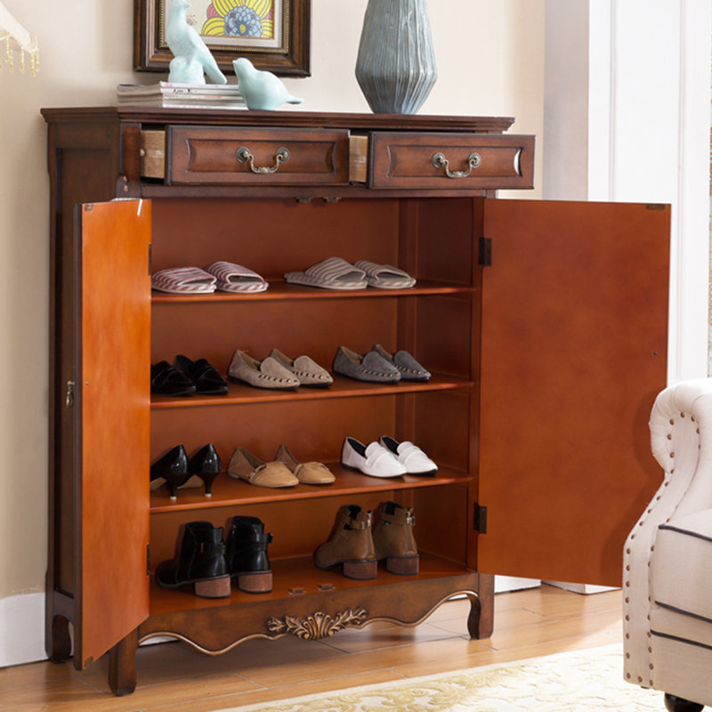 Armoire de rangement pour chaussures American Vintage, Brun