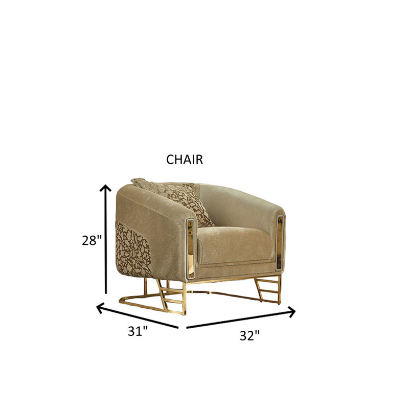 Heidy 4 - Piece Velvet Living Room Set, Beige