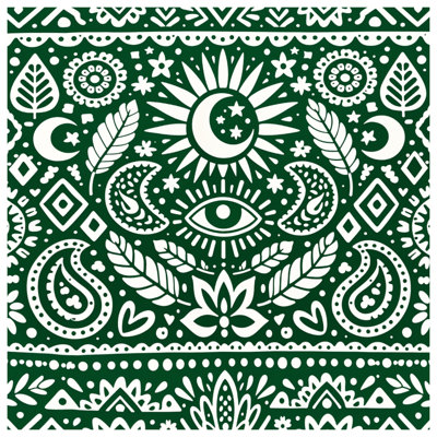 Housses de couette vertes à motif cachemire