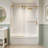 56‑60"W x 66"H Sliding Frameless Tub Shower Door, 5/16"(8mm) Clear Tempered Glass with Crystal‑clear Surface,Brushed Gold-135664198