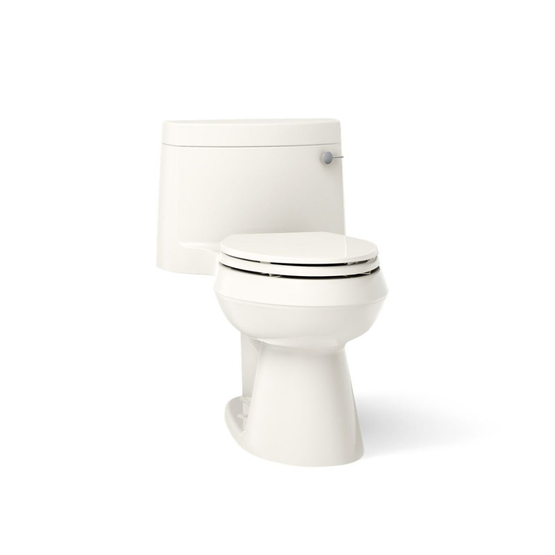 Cimarron® 1.28 GPF Water Efficient Elongated One-Piece toilet (Seat Included), Right-Hand, Biscuit