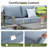 Adden Hand-Painted Aluminum Outdoor Loveseat With Blue Cushions-122591354