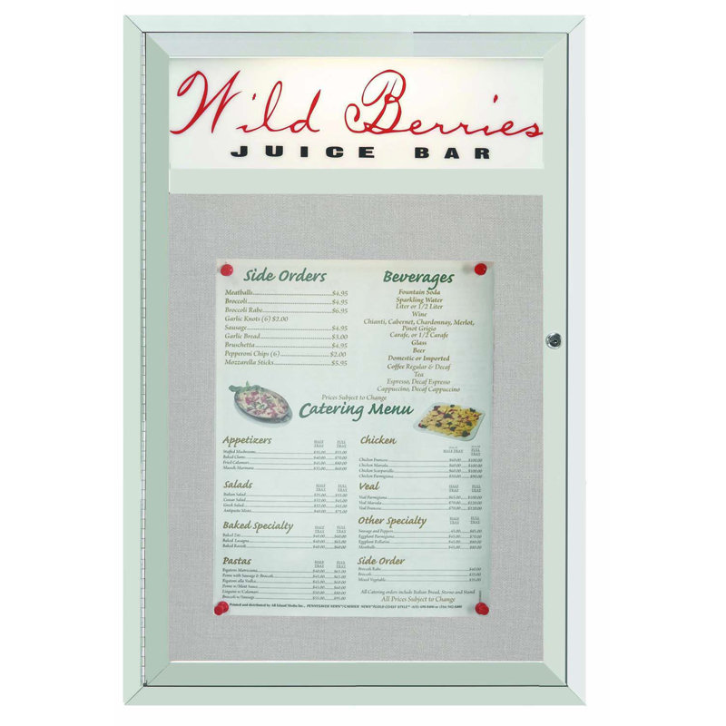 Tableau d’affichage à cadre en aluminium, H 36 po x l 24 po x P 4 po