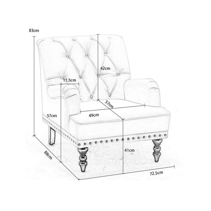 Velvet Accent Chair Rubber Leg