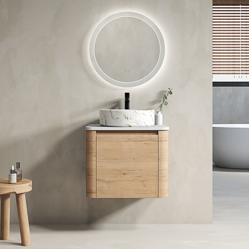 Meuble-lavabo mural avec lavabo d'art en céramique