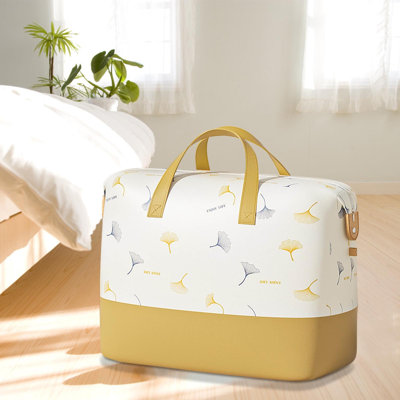  Grands sacs de rangement, bacs de rangement pour vêtements, contenants de rangement robustes avec poignées renforcées, organisateurs de placard et rangement pour vêtements, chandail, édredon, literie, jaune