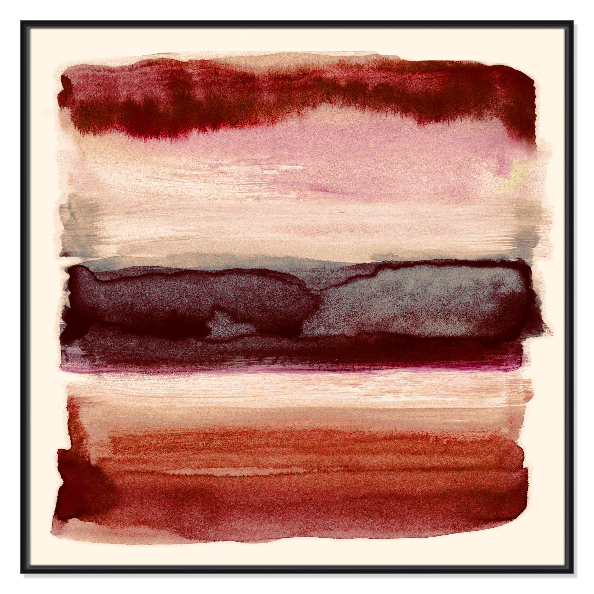 Burgundy Sky II Print by Nan, 41.5" H x 41.5" W, Black