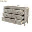 Commode en bois de style rétro avec 6 tiroirs, armoire de rangement pour chambre à coucher-114419105