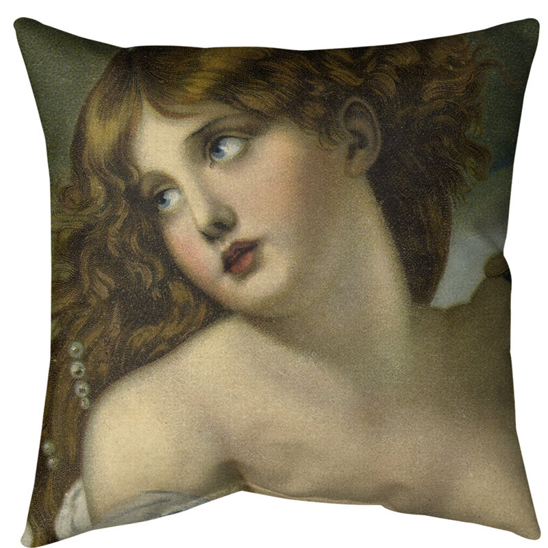 Coussin de sol en psyché Jean-Baptiste Greuze-standard, 28 po x 28 po, bleu