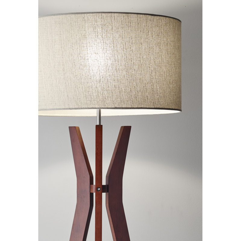 Bergson 59.5'' Walnut Tripod Floor Lamp