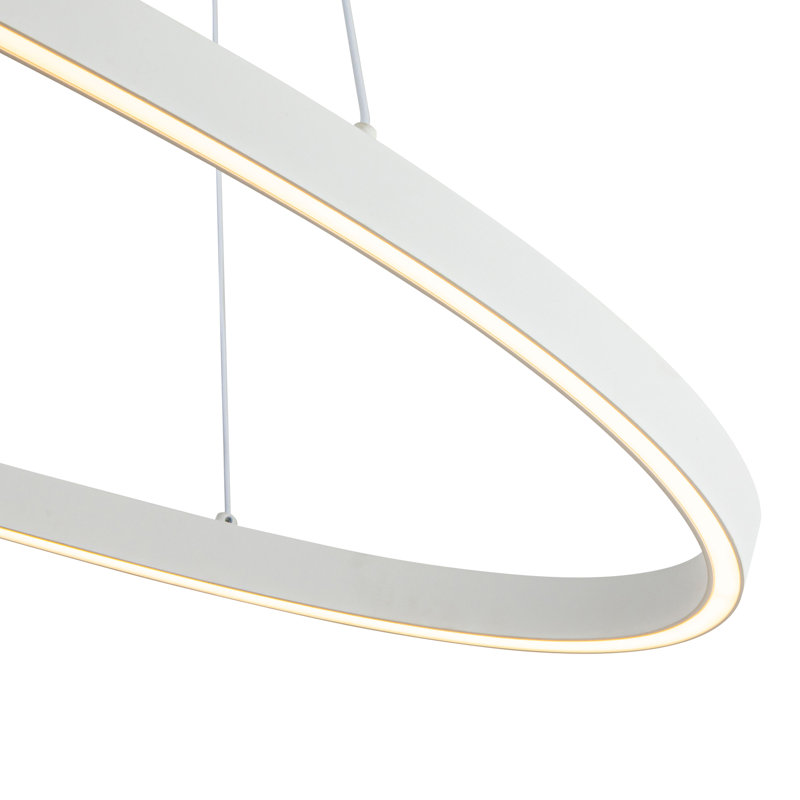 Ovale 1 - Light LED Pendant, White,  1.5" H x 39.375" W x 15.75" D