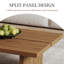 Table basse rectangulaire moderne et minimaliste de 140 cm (55 po) en bois brun, idéale pour le salon.-13863301-18953064