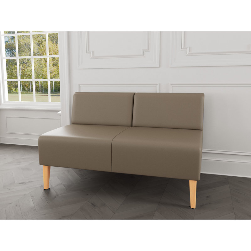 Causeuse sans accoudoirs Luxe Lounge, Modena blé, Bois naturel