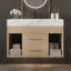 Meuble-lavabo flottant moderne avec armoire et lavabo en bois massif