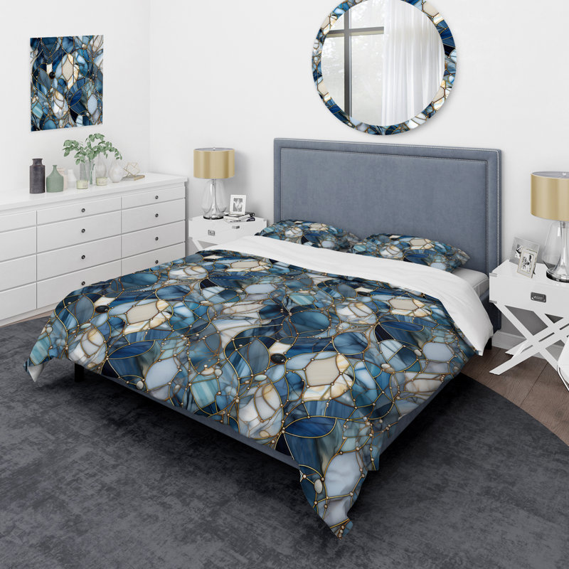Fantasy Marble Pattern II - Ensemble de housse de couette en marbre - Microfibre de polyester