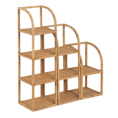 30cm W Bamboo / Rattan Shelving Unit