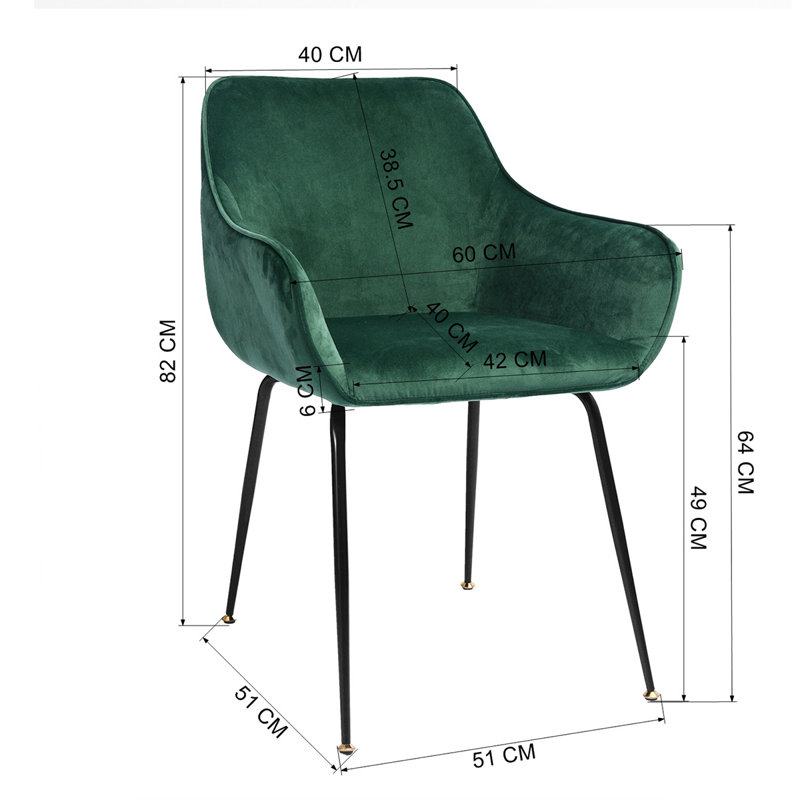 Abert 49cm H Tufted Cotton Upholstered Armchair, Green