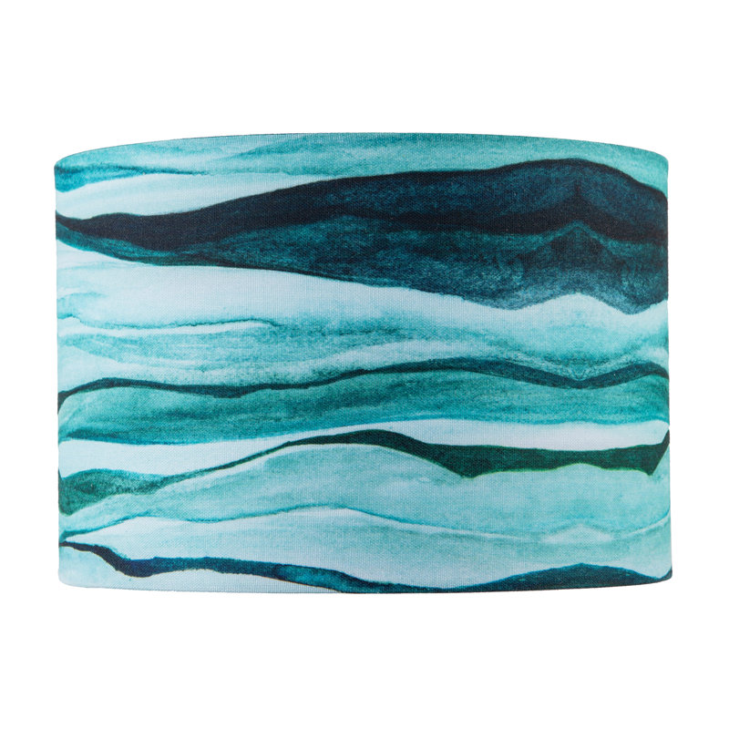 20cm H Cotton Drum Lamp Shade ( Screw On ) in Teal