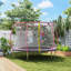 Trampoline de 10 pieds pour l'extérieur, récréatif avec enceinte en filet, poteaux courbés et housse de ressort de sécurité pour enfants adultes, approuvé ASTM, rouge-130774657-130774659