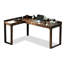 Bureau en bois massif en L avec tiroirs en bois naturel-1362316045