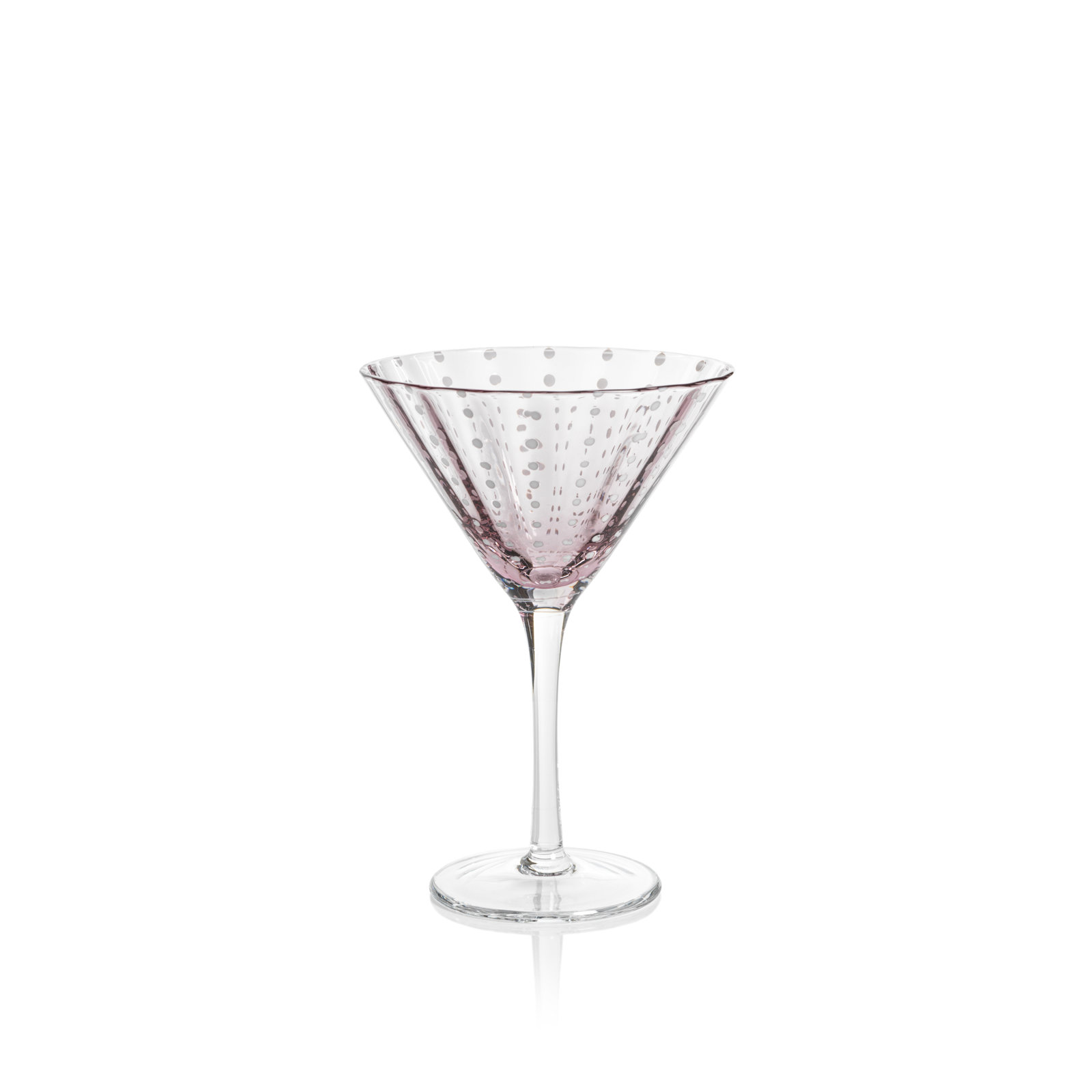 Dot Martini Glasses, Set of 4, Purple