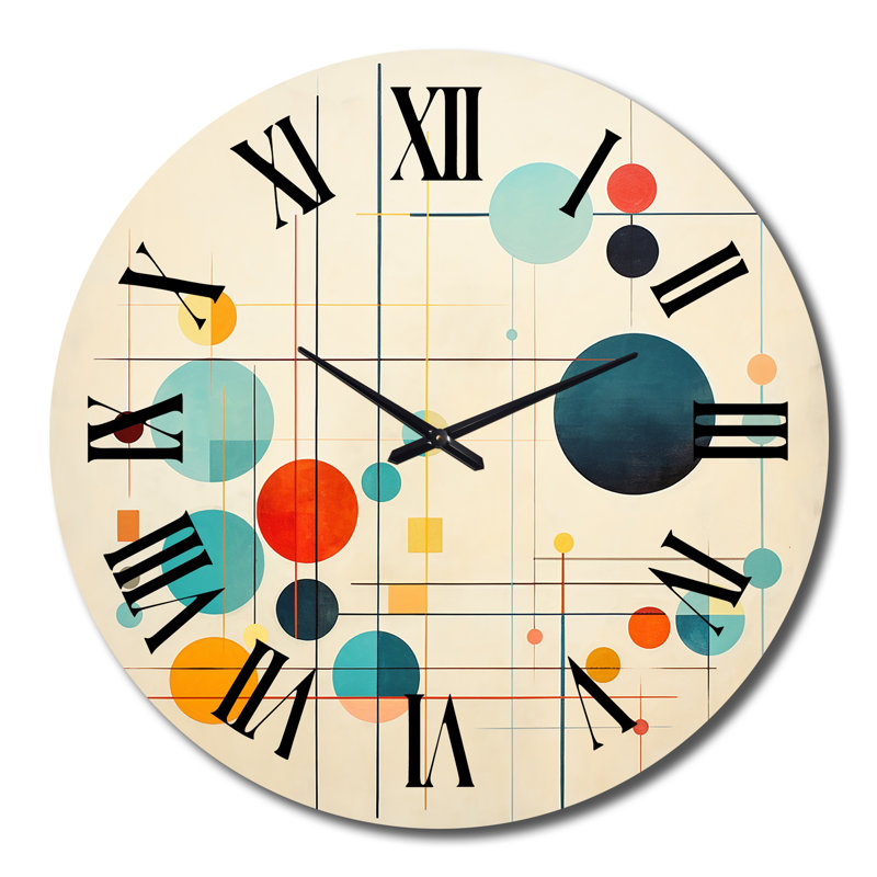 Horloge murale Syncronicities Midcentury Elegant Retro Art, Grand