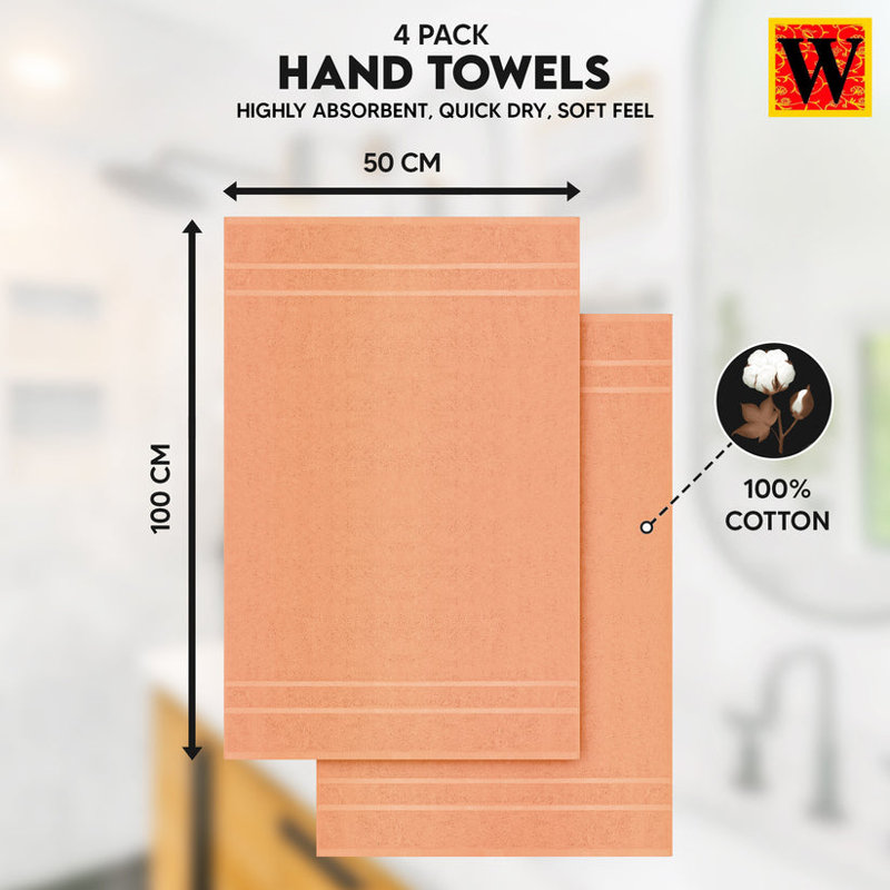 Cotton Hand Towel 50x100, Peach