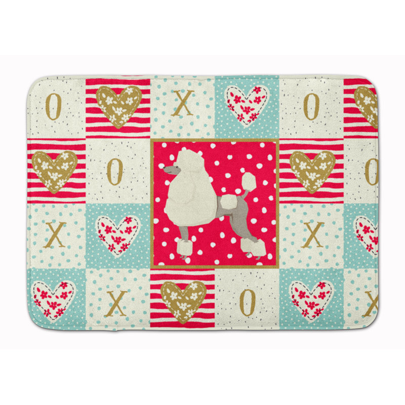 Tapis de cuisine en mousse mémoire love Shanaya, Caniche gris