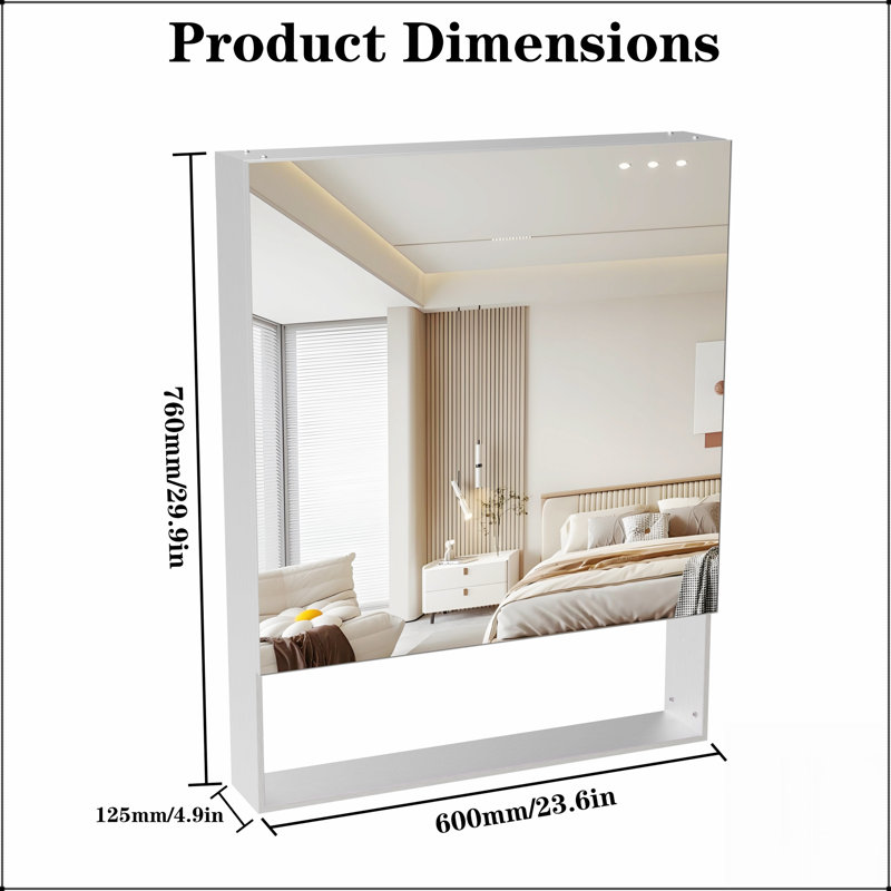 Armoire à pharmacie murale avec miroir, tablettes réglables et cadre en aluminium durable pour les solutions de rangement modernes