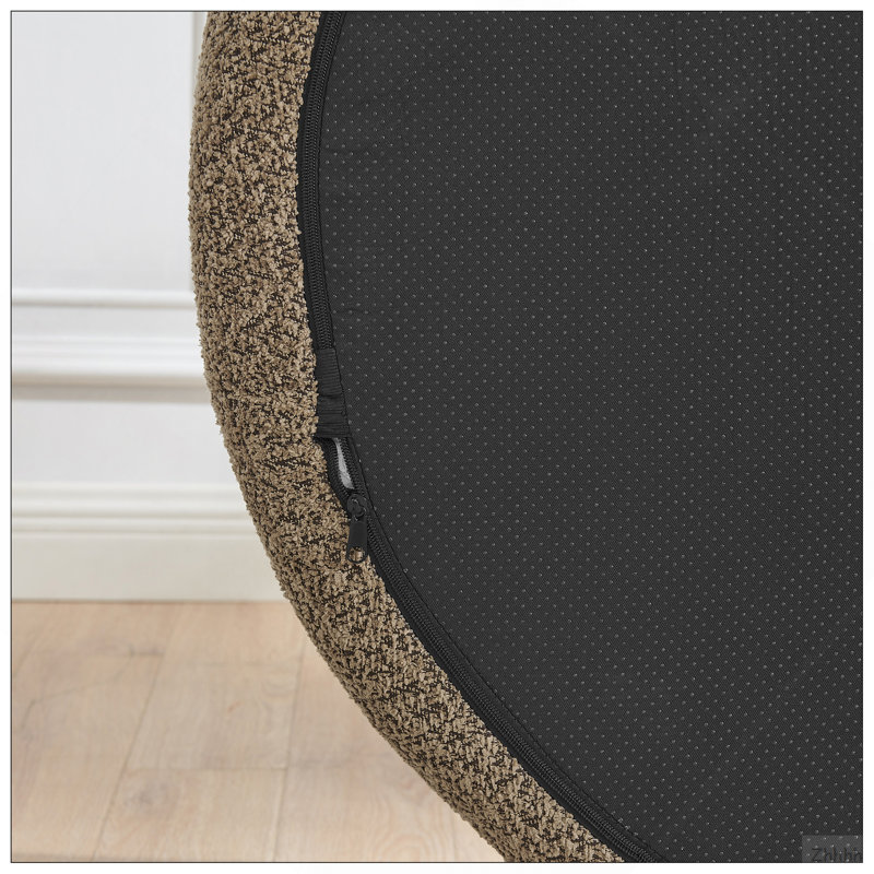 Fauteuil paresseux moderne simple ovale avec dossier intégré, accoudoirs latéraux et coussin, chaise longue compacte peu encombrante pour le salon - brun