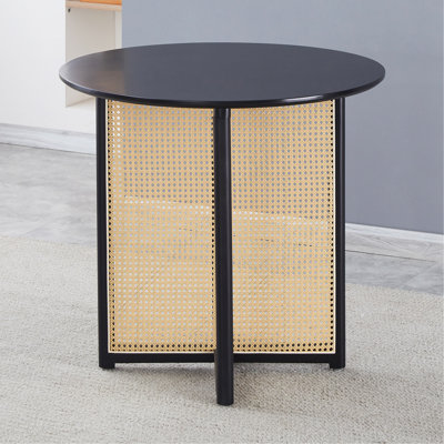 Jeffers Wood & Rattan Round Dining Table