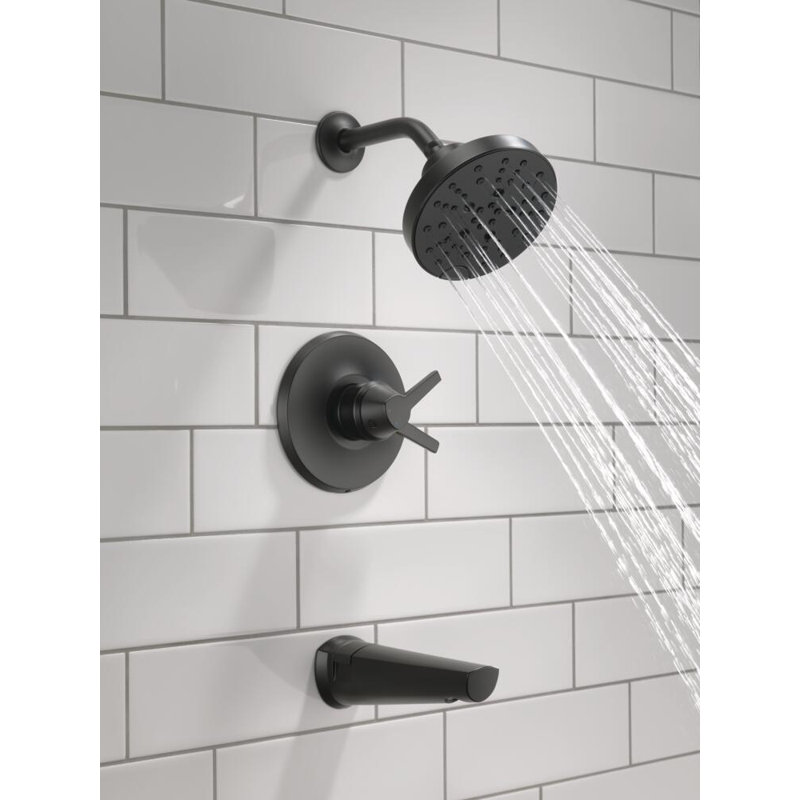 Galeon Tub and Shower Faucet, Matte Black