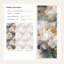 Papier peint floral pivoines blanches et dorées pelez et collez