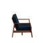 Structure d'inspiration Mid-Century avec velours bleu marine et structure en bois massif bleu