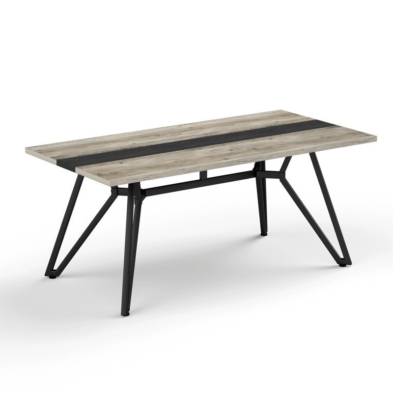 Table de salle à manger réglable réglable de style rustique gris pour la maison et le bureau