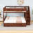 Full XL over Queen Bunk Bed with Built-in Staircase, Storage Shelves, Twin Trundle, and LED Light-2131684613