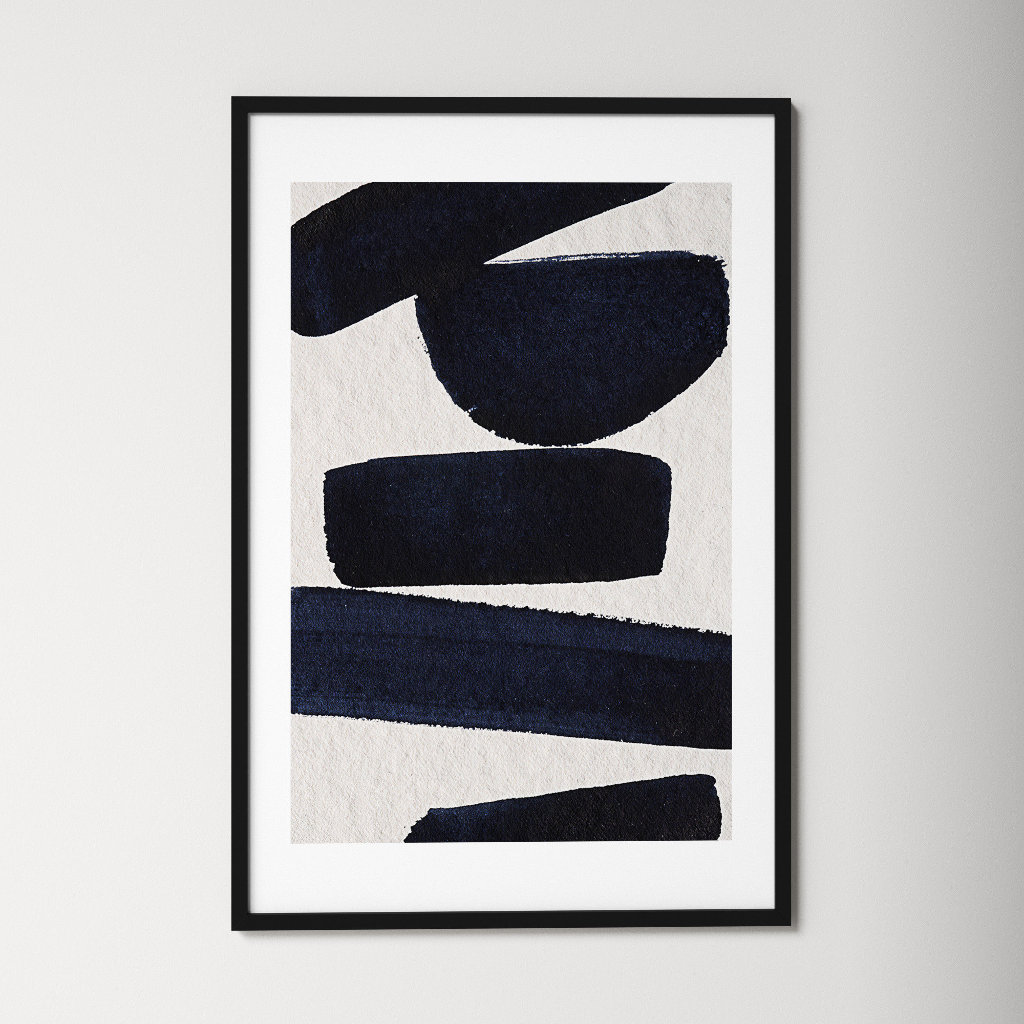 Japandi 5 by Simon West, 42.15" H x 28.4" W x 0.88" D, Black
