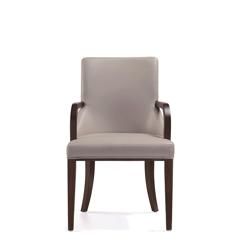 Shubert Modern Vegan Leather and Velvet Upholstered Beech Wood Dining Chair in Light Gray, Light Gray, 1