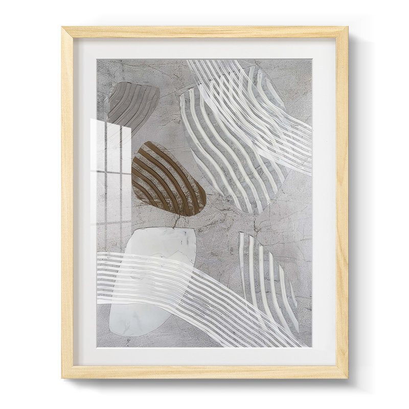 Creek Stones I -Framed Print, Natural, 25.5" H x 17.5" W