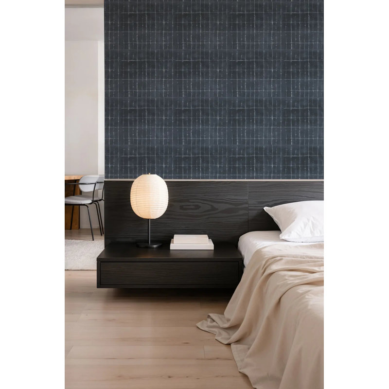 Wash Grid - Wallpaper, Indigo, Peel & Stick, Self-Adhesive