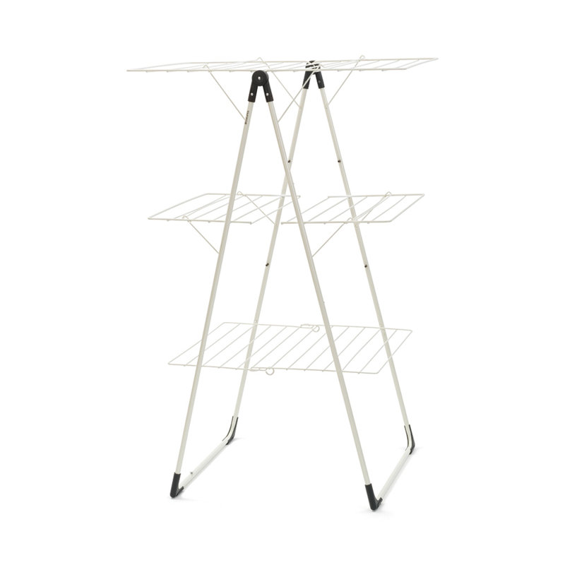 HangOn Metal Foldable Gullwing Drying Rack, White
