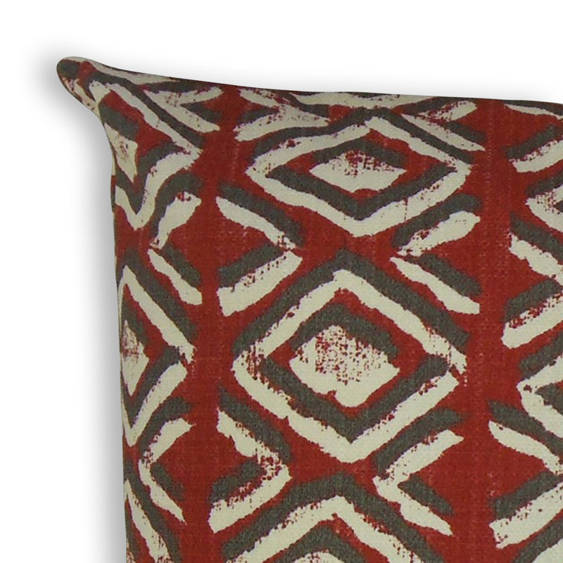 Oreiller Barbod Ikat, 12 po x 18 po, Crème / brun, Coussin lombaire