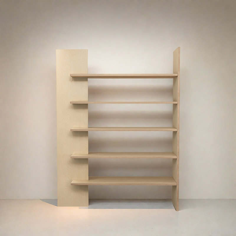 Bibliothèque durable et tendance, Burlywood, (5 tablettes) H 70,8 po x l 47,2 po x P 15,7 po