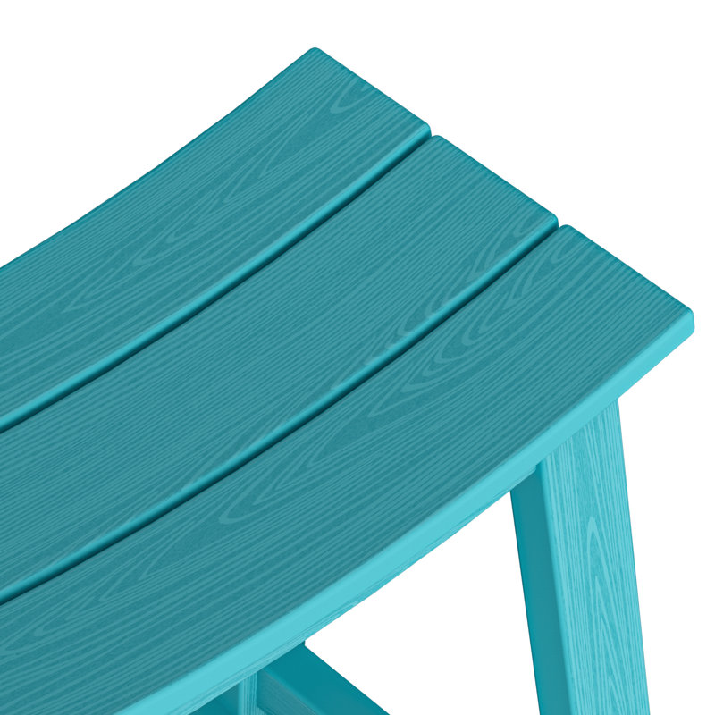 Wood-Look HDPE Bar Stool, Aruba Blue