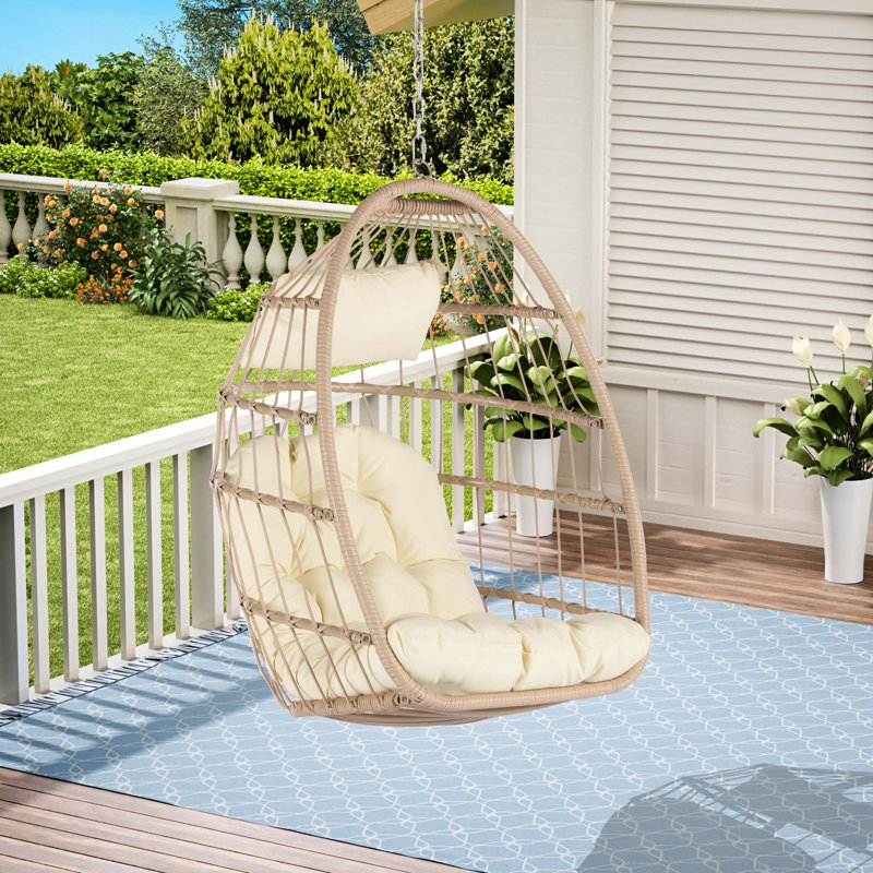 Balancelle en bois pour jardin, Kaki, Naturel